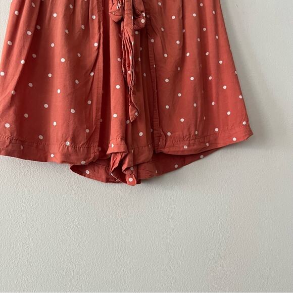 Madewell Drapey Orange Pull-On Shorts in Polka Dot - Picture 4 of 9